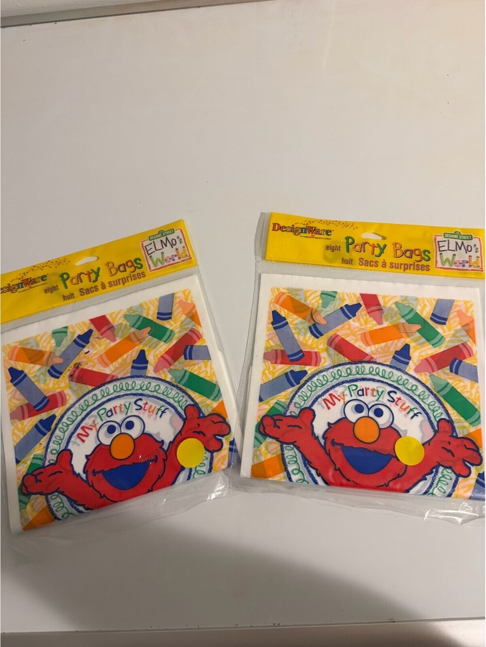 Vintage NWT 1999 Sesame Street Elmo's World Party Gift Bags